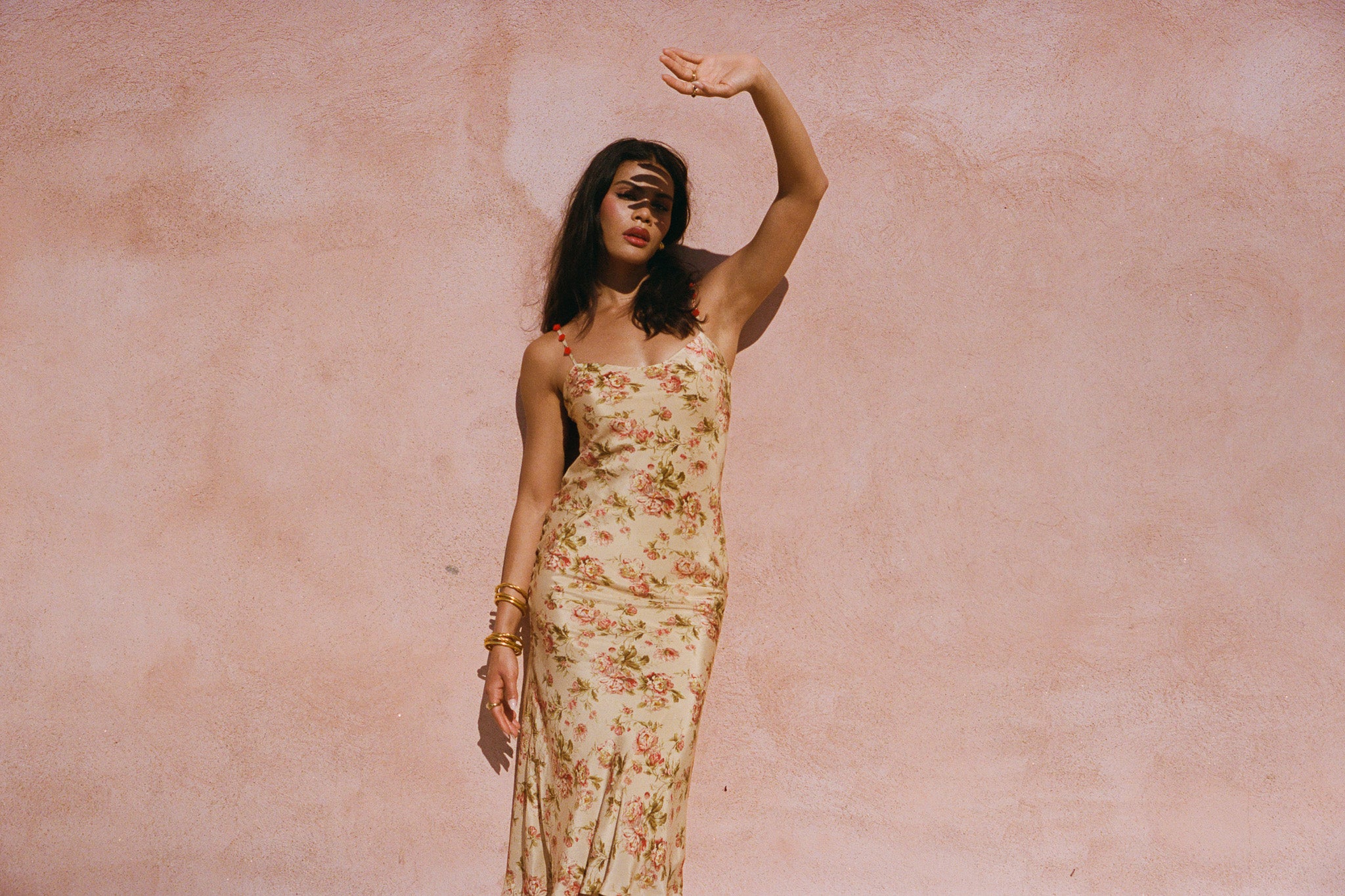 Robe en crêpe à imprimé vintage - Roseraie
