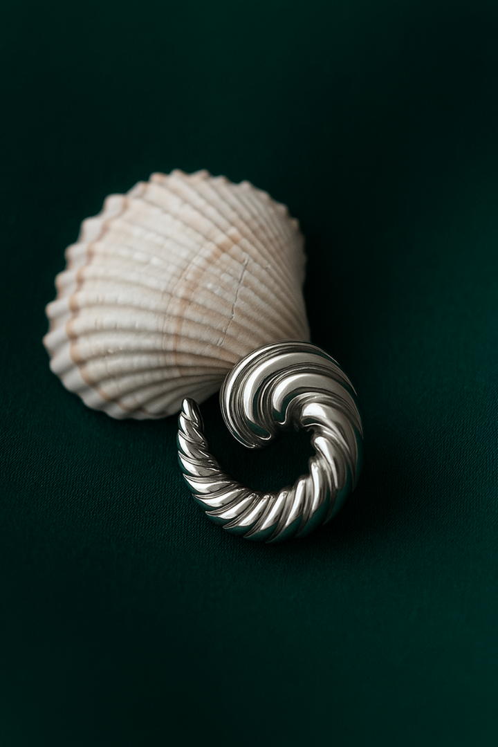 Vintage Croissant Earrings - Steel