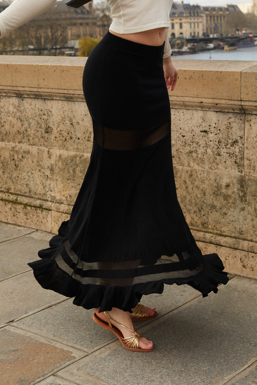 Jupe en maille opaque - noir