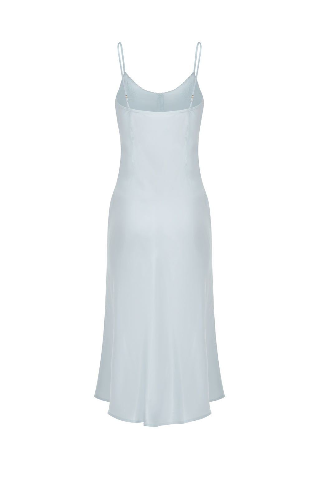 Robe nuisette en soie avec broderies style vintage - Vert menthe