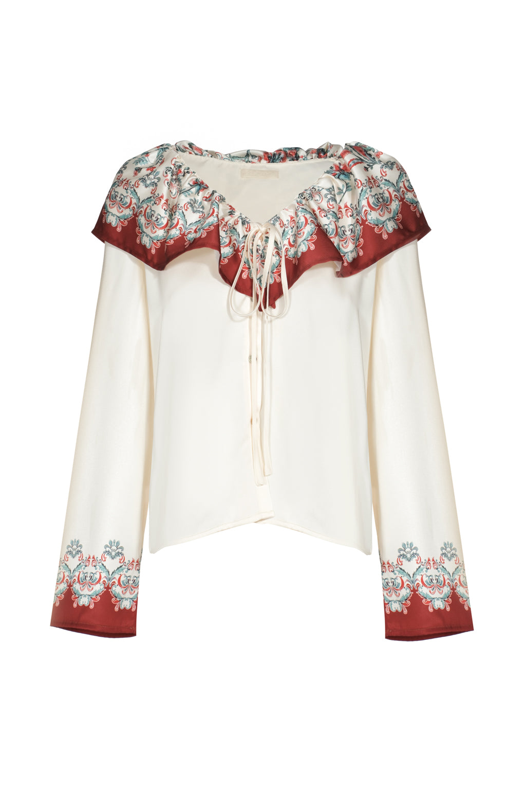 Printed wide collar shirt - vintage flower