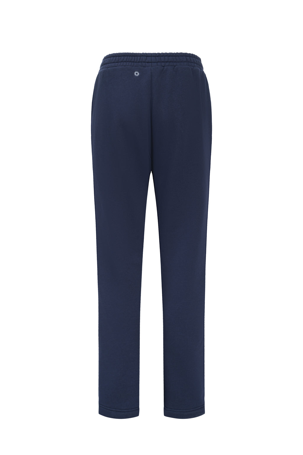 Embroidered cotton blend jersey sweatpants - navy blue