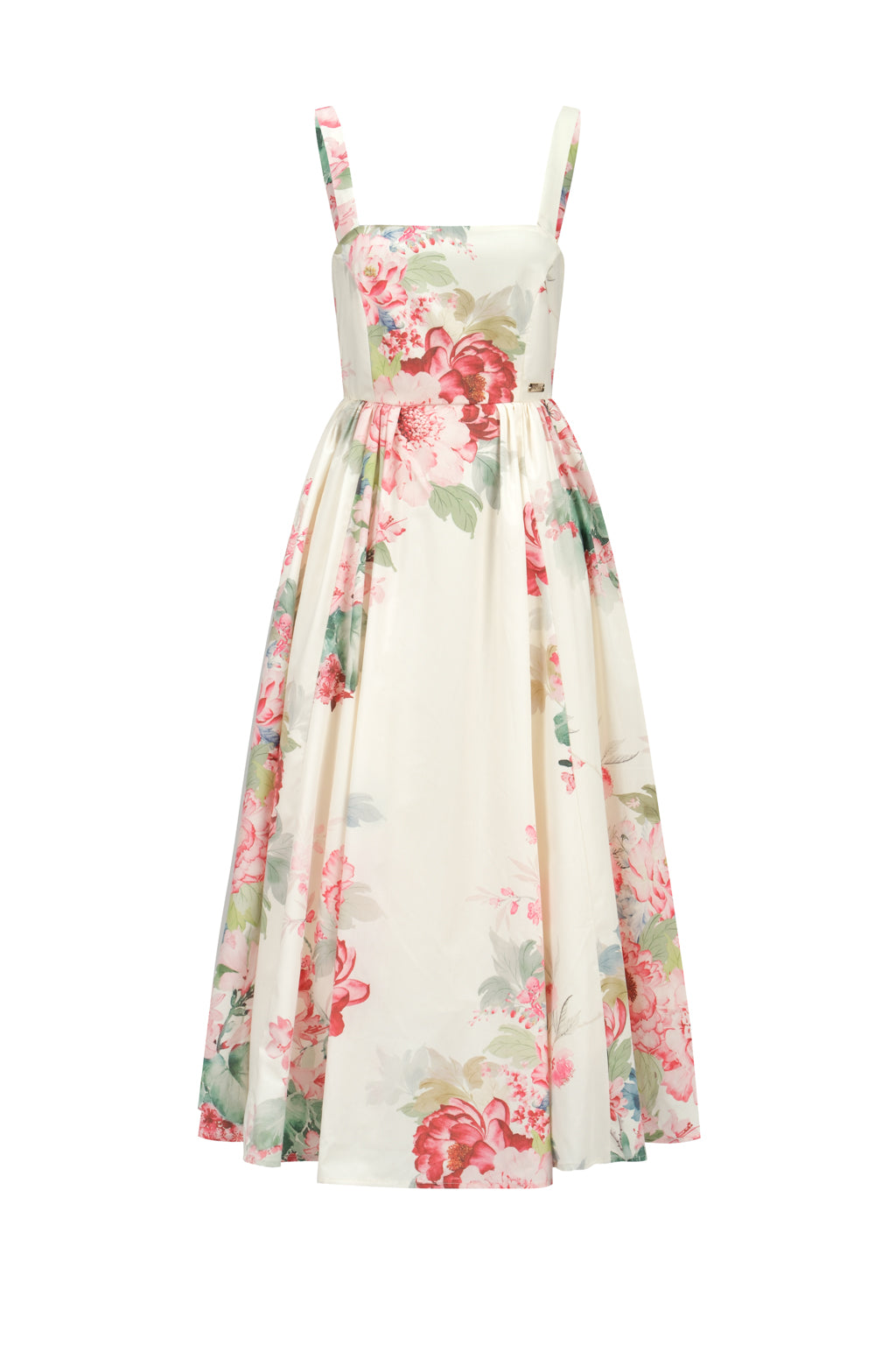 Robe Midi en Coton Mélangé - Pivoine