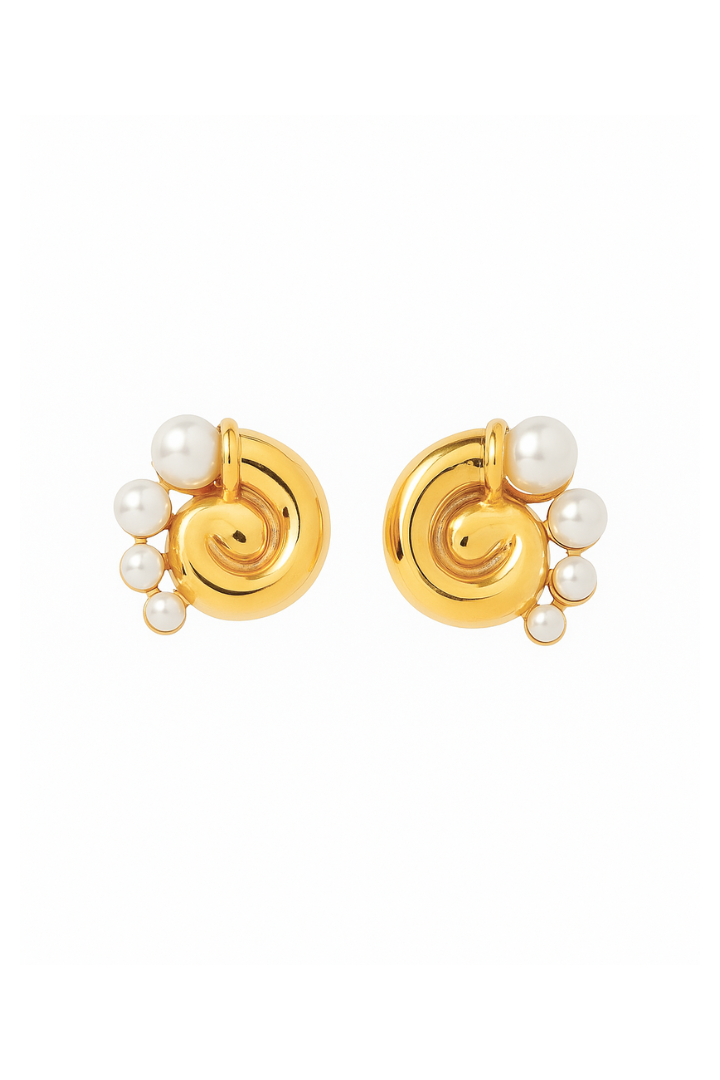 Boucles d'oreilles vintage perles - Plaqué or