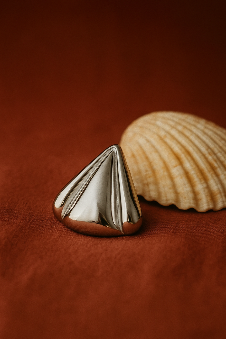 Boucles d'oreilles vintage coquillage triangle - Acier