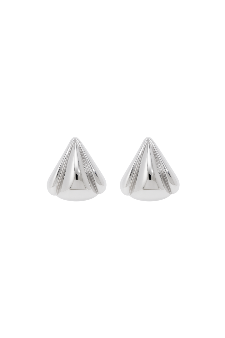 Boucles d'oreilles vintage coquillage triangle - Acier