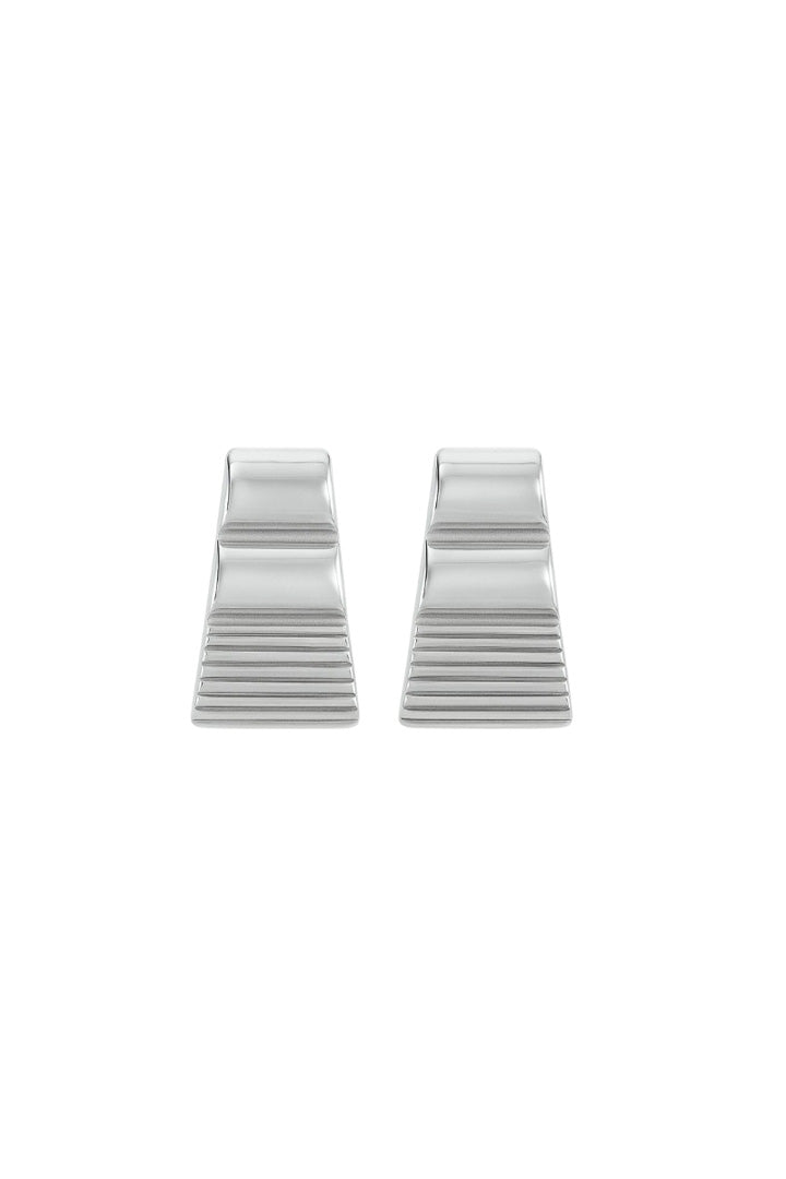 Boucles d'oreilles Pyramide à Marches - Acier