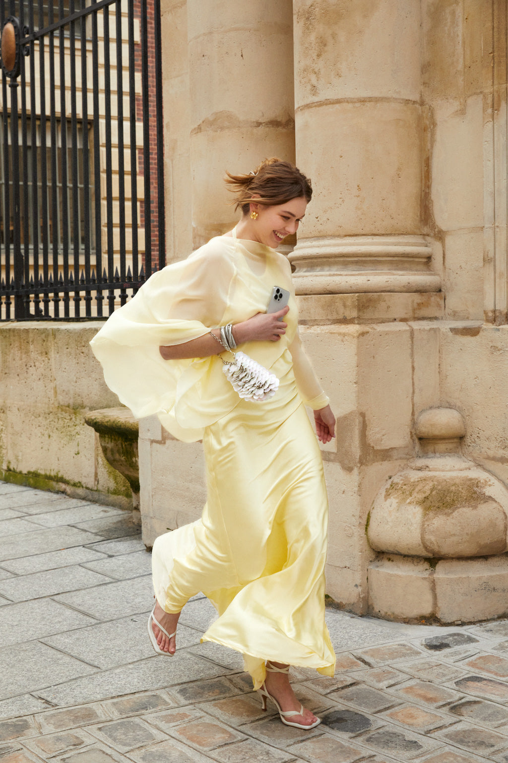 Robe orders longue jaune pale