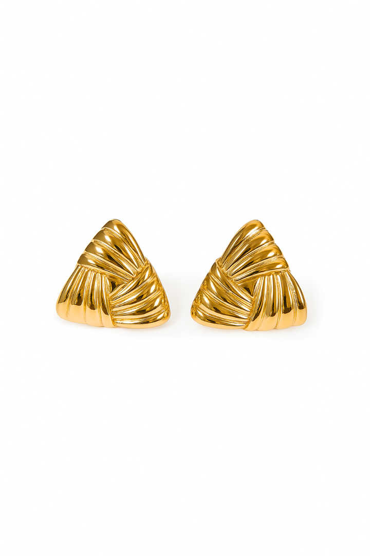 Boucles d'oreilles vintage triangulaires - Plaqué or