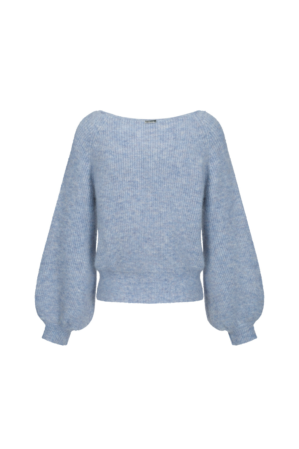 Pull en mohair et laine à boucle de ceinture - Bleu lilas