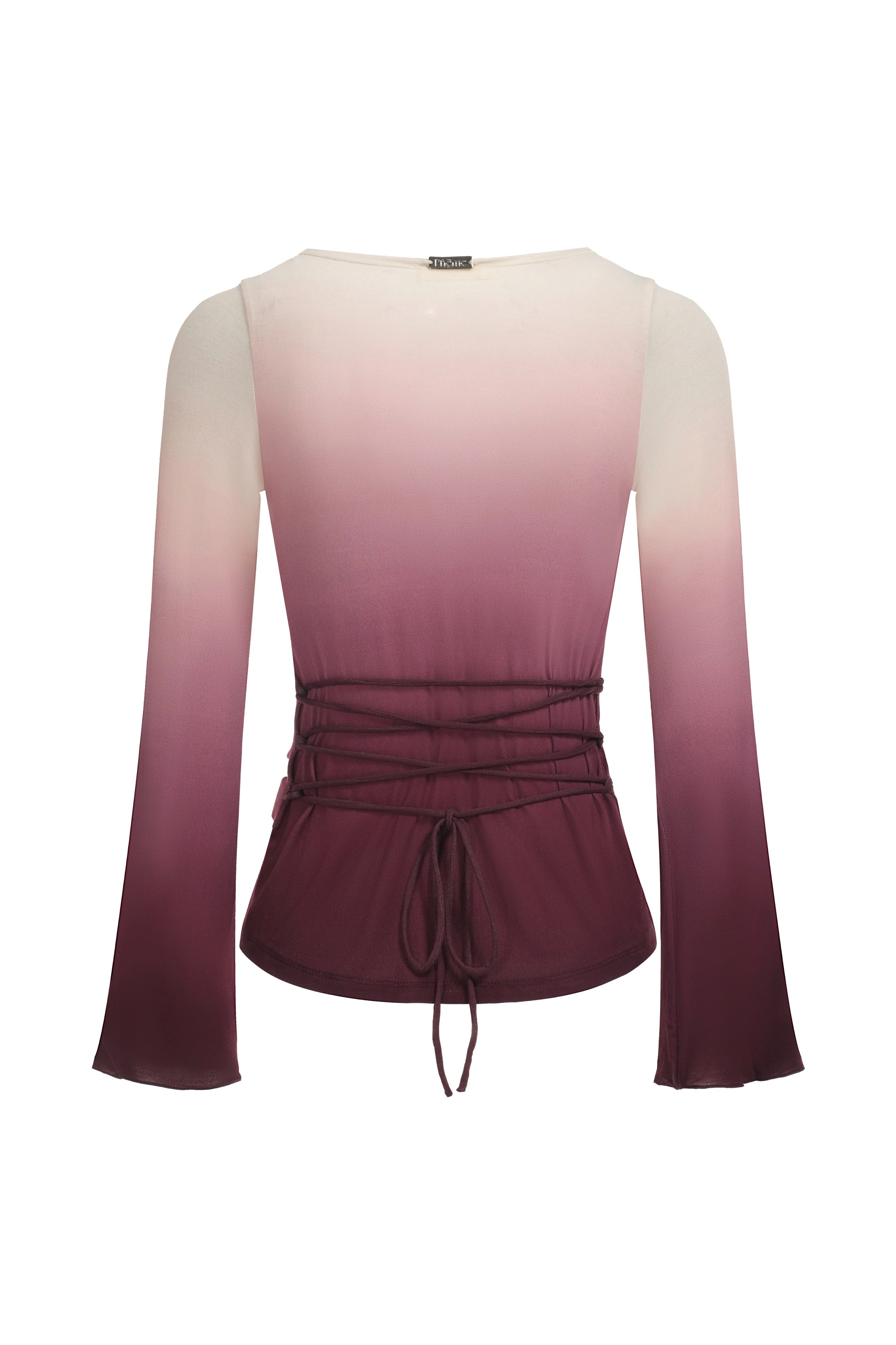 Gradient-print jersey top - Plum