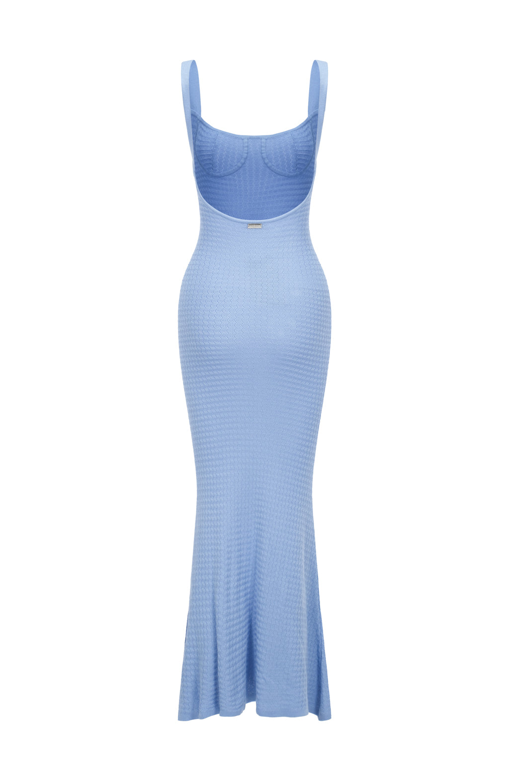 Open-back knit dress - Blue 