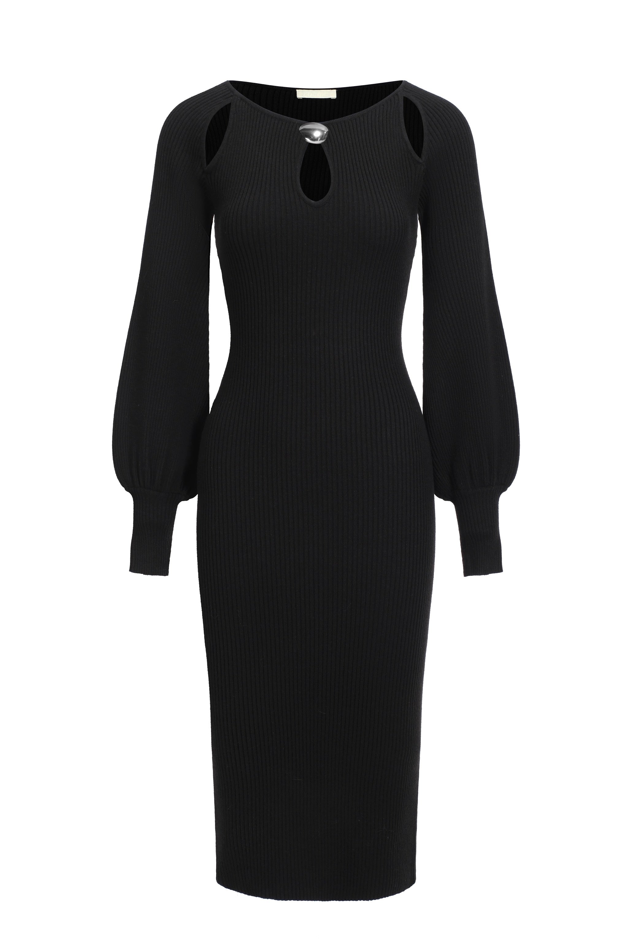Robe en maille à découpes - noir