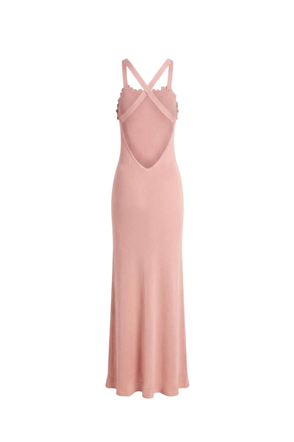 Robe en maille à fleurs crochetées – Rose