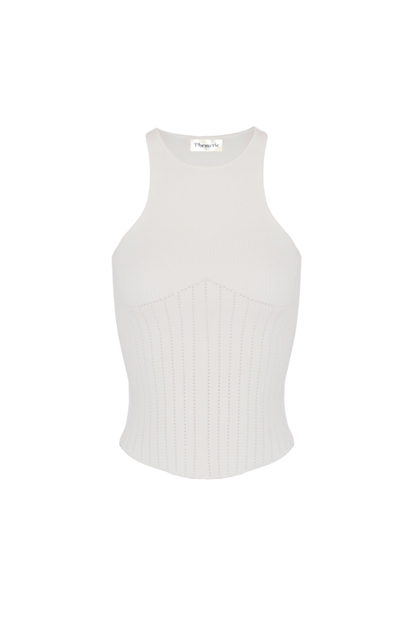 Perforated Tank Top White 